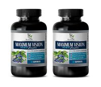 Vision Plus Eye Vitamin and antioxidant - Maximum Vision Premium Complex with Lutein Bilberry and Grape Seed - quercetin Complex - 2 Bottle 120 Capsules
