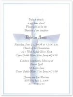 Periwinkle Ribbon Cross Baptism Christening Invitations - Set of 20