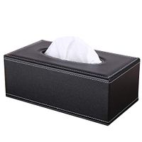 T-ZJHC Tissue Box Living Room Dining Room Tray Creative Home Simple and Lovely, Black Large