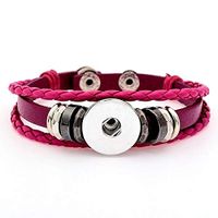 DIY 1pcs Handmade Leather bracelet For Noosa snaps chunk button A087 Popular Stylish Charm Trendy Bracelets