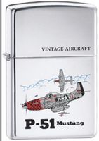 US Army P51 Mustang WWII Vintage Military Aircraft Chrome Zippo Lighter