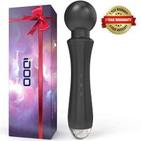 [Upgraded] iDOO Personal Wand Massager, Powerful Handheld Massager with 20 Vibrating Modes 8 Speeds Waterproof Rechargeable Cordless Massager for Back Neck Shoulder Sports Recovery, Black