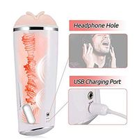 Anlgg Male Massage Piston Toys Super Soft with Vibration Suction Modes Full-Automatic Toy Sucking 10 Vibration Patterns Automatic Men Gift