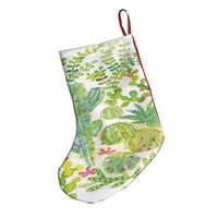 Christmas Decorations Stockings 18" Multicolor Green Cacti Succulent Jungle Customized Big Xmas Socks for Home Decor