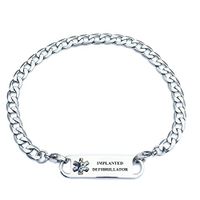 Pre-Engraved Curb Link"Implanted Defibrillator" Medical ID Bracelets for Women.
