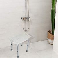 Ecurson Shower Bench,Heavy Duty Shower Chair Bath Bench, Aluminum Alloy Adjustable Height Non-Slip Bathroom Chair,for Pregnant Woman,Elderly,Handicap (B)