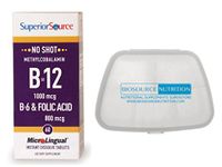 Biosource Nutrition Pocket Pill Pack in Bundle with Superior Source No Shot Methylcobalamin Vitamin B-12/Vitamin B-6 with Folic Acid