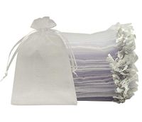 La Homein Sheer Organza Bags 60pcs Favor Gift Bag Drawstring Mesh Bags Business Packages (4x6, off champagne)