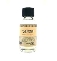 Pure Perfume Oil for Perfume Making, Personal Body Oil, Soap, Candle Making & Incense; Splash-On Clear Glass Bottle. Premium Quality Undiluted & Alcohol Free (1oz, Tuberose White Floral)