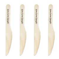 Dress My Cupcake Natural Wood Candy 500-Pack Buffet Knives DIY Kit, Live Love Laugh, Black