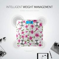 Blooming Morning Glory Vine Weigh Scales Weight Scale for People Electronic Bathroom Scale Tracks 8 Key Compositions Analyzer Sync with Fitness Apps 400 Lbs