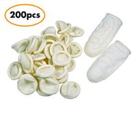 Disposable Latex Finger Cots 200pcs (Medium), Anti-Static Rubber Fingertips Protective Finger Gloves for Topical Medical Application, Nail Art, Electronic Repair, Painting, Jewelry Cleaning