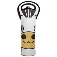 NO4LRM Cartoon Cow Face Unique Design Neoprene Wine Beverages 1-Bottle Tote Bag Cold Keeper with Secure Soft-Grip Handles, Lightweight and Durable