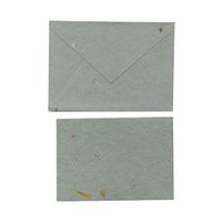 JAM Paper Handmade Foldover Card Sets -5" x 7" - Green with Yellow Flowers - 5/Pack