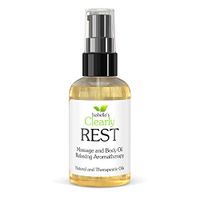 Clearly Rest, Aromatherapy Massage and Body Oil to Heal Sore Muscles, Hydrate Skin, and Promote Relaxation and Stress Relief. Therapeutic Grade Essential & Natural Oils