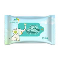 10Pcs Disposable Wet Wipes Portable Mini Hand Moist Wipes for Home Office Travel Use(Elephant)
