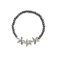 Black Starfish Magnetic Stretch Bracelet (7")