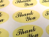 Minilabel Pack Of 48 Thank You Seals , 40X20mm Oval Seal Labels, Stickers For Gift Wrapping, Presents, Envelopes, Bags Or Cards