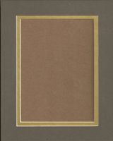 18x24 Slate Grey & Gold Double Picture Mat, Bevel Cut for 13x19 Picture or Photo