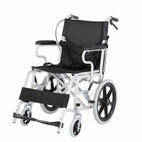 Gun ndy Wheelchair Folding Disabled Folding Walker Small Wheelchair Lightweight Portable Old Wheelbarrow,Black