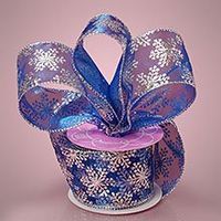 Krafty Klassics 1 Roll of Snowflake Sheer Ribbon (2 1/2" Width x 10 Yds) (Blue)