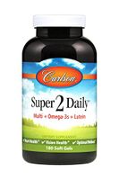 Carlson - Super 2 Daily, Multi + Omega-3s + Lutein + D3, Supports Maintenance of Good Health, 180 Soft gels