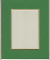 Pack of 5 11x14 Bright Green & Gold Double Picture Mats Cut for 8x10 Pictures