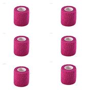 Self Adhesive Bandage Cohesive Warp Bandages Sport Medical Tape Tattoo Grip Cover Nonwovens 2"x5y 6Roll for Stretch Athletic, Ankle Sprains & Swelling, Sports，House Peta & Horse FDA Approved