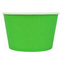 [100 Count] Green Paper Ice Cream Cups - 8 oz Eco-Friendly Dessert Containers - Perfect For Your Yummy Foods! Many Colors & Sizes - Frozen Dessert Supplies