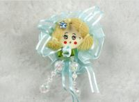 20pcs Organza Pretty Little Girl Decoration Appliques 5color Pick Color (Blue)