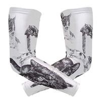 LEVEIS Cats Arm Sleeves UV Protection for Men Women Sunblock Protective Gloves Running Golf Cycling Driving Long Arm Cover 1 Pair