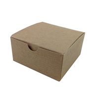 Black Cat Avenue 4"x4"x2" Kraft Brown Pinstripe Gift Boxes 20 Count