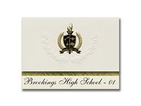 Signature Announcements Brookings High School - 01 (Brookings, SD) Graduation Announcements, Presidential style, Basic package of 25 with Gold & Black Metallic Foil seal