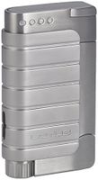 Lotus 36 Single Flame Torch Lighter + Punch Cutter Chrome Satin/Chrome Velour