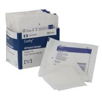 Covidien 8044 Curity All Purpose Sponges, Non-Woven, 4-Ply, 4" x 4" Size (Pack of 24)