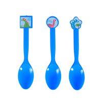 BESTONZON 30pcs Disposable Plastic Spoons with Dinosaur Pattern Utensils Cutlery for Food Tasting Travel Camping BBQ Event Kids Birthday Party Supplies
