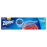 Ziploc Freezer Bags, Double Zipper with Easy Open Tabs, Gallon, 14 Count