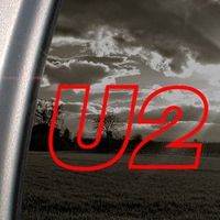 SoCool - U2 Rock Band - Vinyl 4" wide (Color: RED) decal laptop tablet skateboard car windows stickers