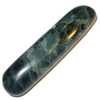 Fluorite Massage 03 Clear Green Purple Crystal Wand Tension Release Healing Stone 5" (Gift Box)