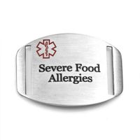 StickyJ USA Food Allergies Medical ID Tag for Straps