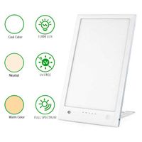 Therapy Light, 12000 Lux Full Spectrum LED Bright Light Therapy Lamp with 3 Color Adjustable Brightness, UV Free Sunlight Lamp with 5 Timer Settings, Touch Control for Home/Office Use