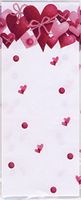Made With Love Hearts Buttons Cello Bags 4" x 2" x 9" - Pack of 25