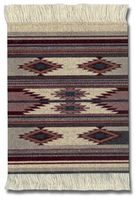 Lextra Earthtone Southwest CoasterRug, 5.5 x 3.5 Inches, Burgundy, Gray and Cream, Set of Four (CSW-C)
