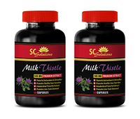 Liver and Kidney Support - Milk Thistle Premium Extract 245 MG - Milk Thistle high Potency - 2 Bottles (120 Capsules)