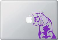 Cat - Whatcha Doin? - I Can Haz? - Macbook or Laptop Decal - (MIRRORED - LEFT) (5.5"w x 6"h) (Color Variations Available) (PURPLE)