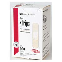 Bandage Strips Plastic 3/4X3" Flexible Sheer/Flesh Lf 100/Bc - Pack of 100