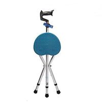 RES&DZ Folding Cane Seat Walking Stick Portable Fishing Rest Stool with LED Light Adjustable
