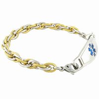 Women's Medical Alert ID Bracelet Custom Engraving Included - Blue - Pegasus, 8.25"