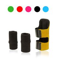 ArthritiStore Trigger Finger Splint with Two Finger Sleeves - Broken Fingers, Mallet Finger Splint, Rheumatoid Arthritis, Includes Sleeves (Yellow/Black - 3 Piece)