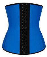 EUBUY Women's Latex Underbust Waist Trainer Corset for Weight Loss,Abdomen Compression Girdle Workout Waist Cincher Body Shaper Waist Trimmer Back Support Slimming Blet Blue M